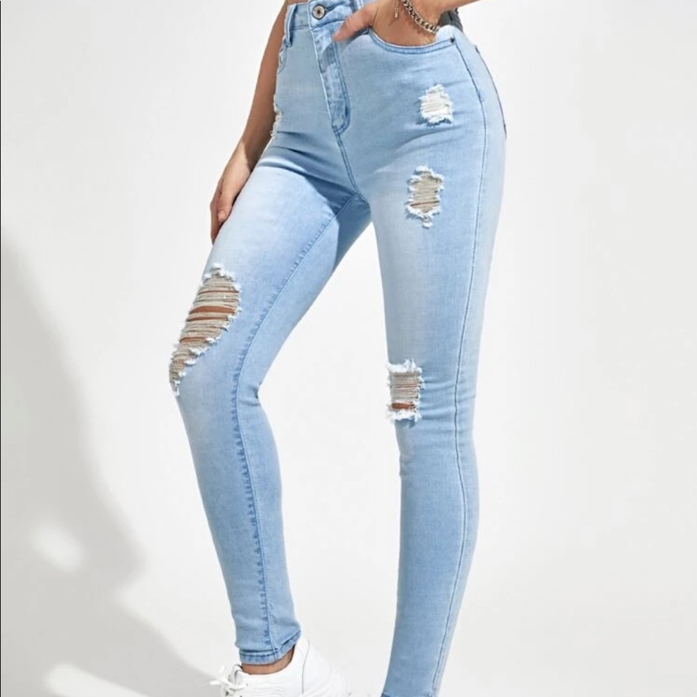 SHEIN Ripped Jeans Small - Picture 4 of 5